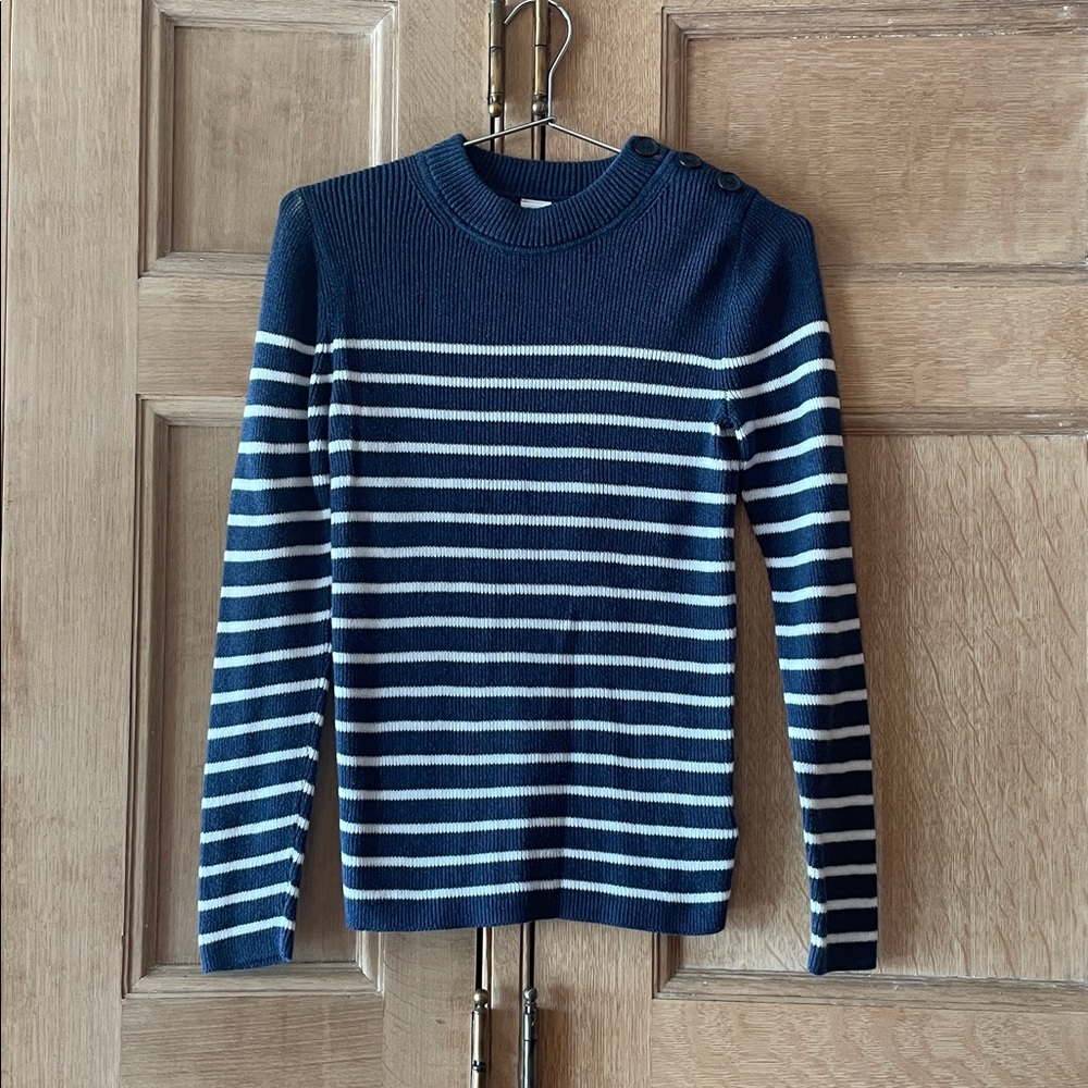 Navy and White Striped GAP Sweater, Size XS
